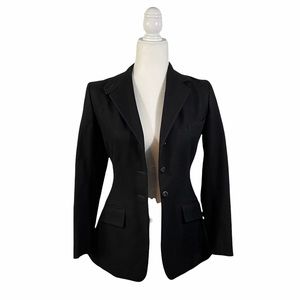 Vtg Brittany Black Wool Riding Hunt Jacket Sz XS